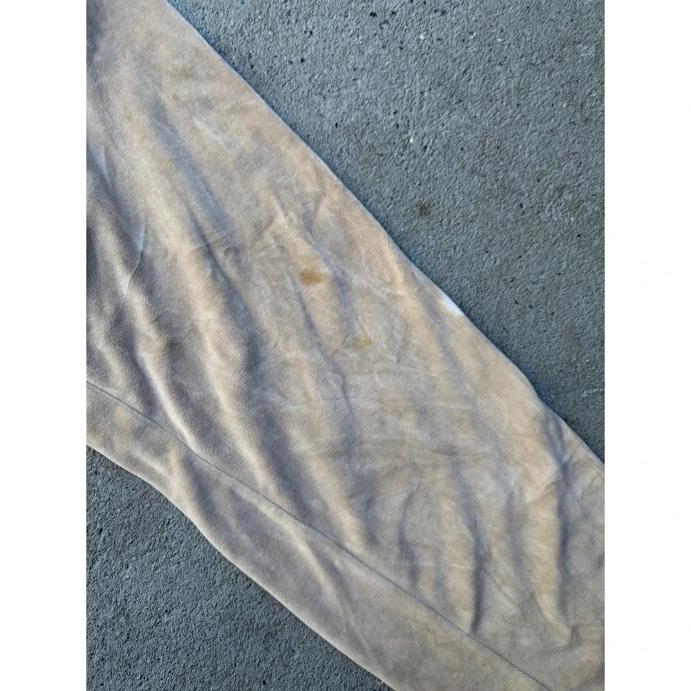 Vintage Baggy FUBU Tan Velour Track Pants Men Large Beige 90s Streetwear Joggers